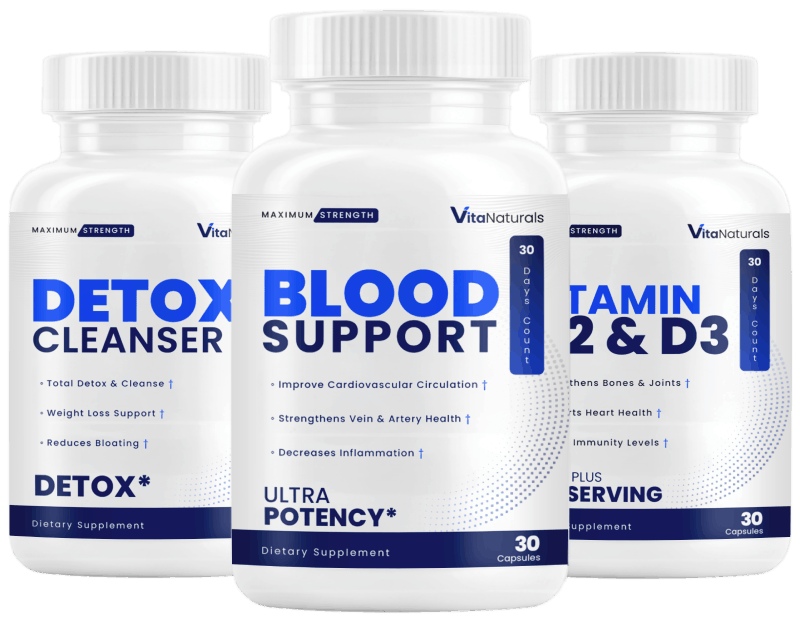 Vita Naturals Blood Support, Detox Cleanser and Vitamin D2 & D3