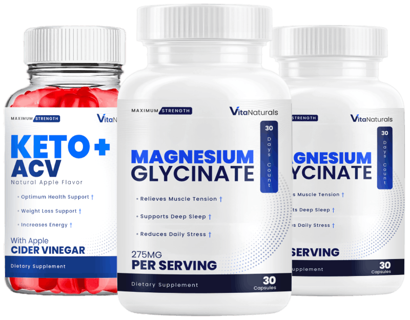 Vita Naturals Keto ACV and Magnesium Glycinate products